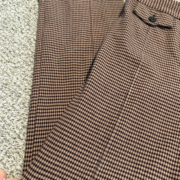 DEREK LAM 10 CROSBY BROWN STITCHED CREASE FLARE TROUSER SIZE 10 - Picture 6 of 9